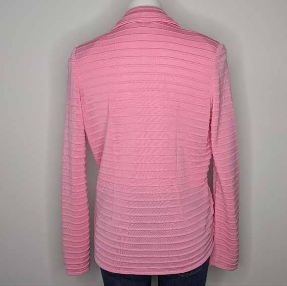 Misook Pink Textured Single Button Professional Sweater Jacket S - Picture 6 of 10